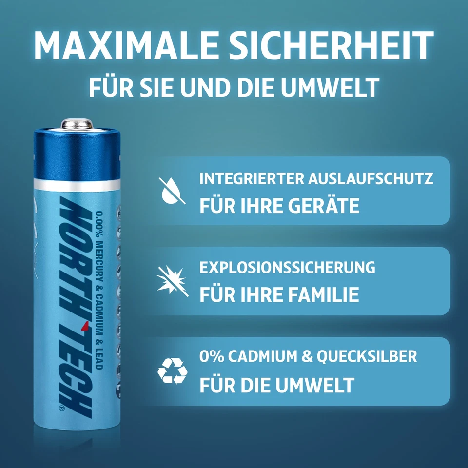 AA Batterien  120x North Tech | 1,5V Mignon R6 Super Heavy Duty | auslaufsicher - Bild 4 von 4