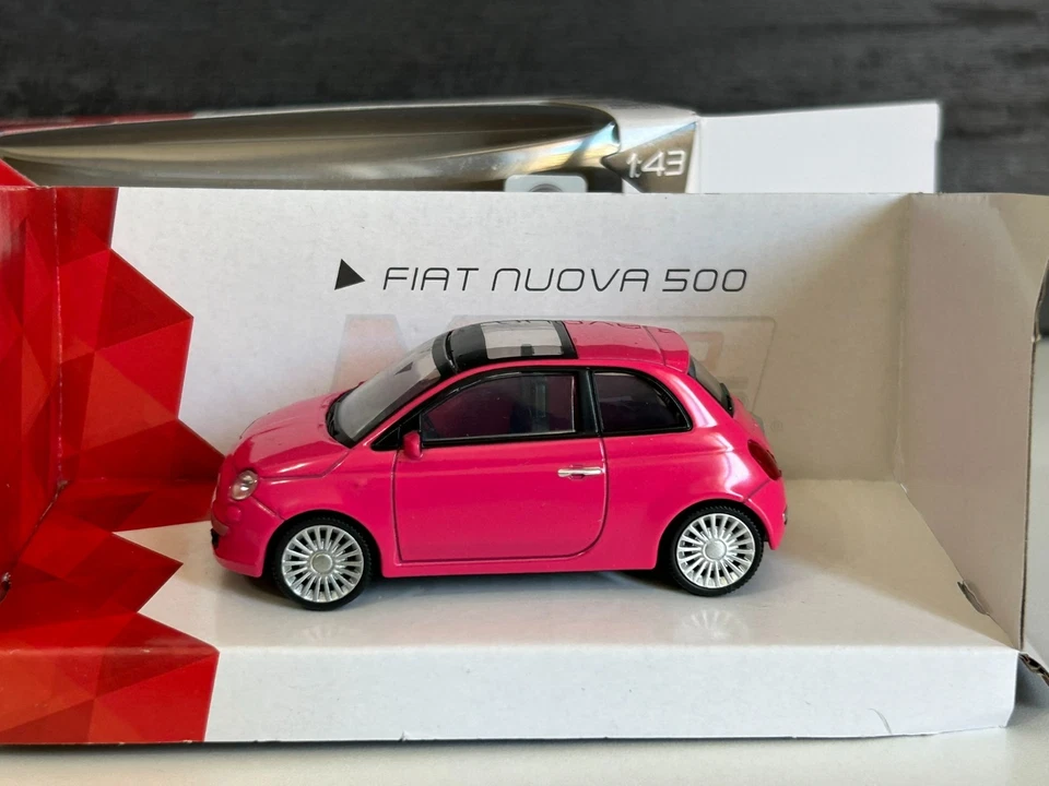 FIAT 500 2007 ROSA 1/43 MONDO MOTORS EUROPEAN COLLECTION die cast macchinina - Immagine 3 di 4