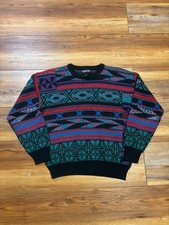 Vintage 90s Expressions International Pullover Sweater Abstract Geometric Large
