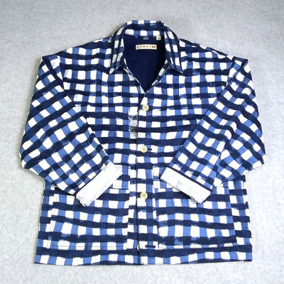 UNIQLO MARNI Oversized Jacket Shirt US 2XS /Japan XS Blue Check NEW *READ