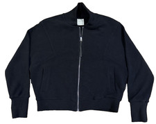 Varley Alia Full Zip Through Ribbed Sweat Jacket Woman's Size Small Black