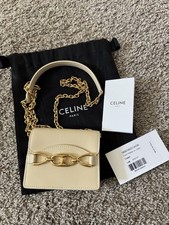New Celine Card Case Holder on Chain Leather Limited Edition WOC