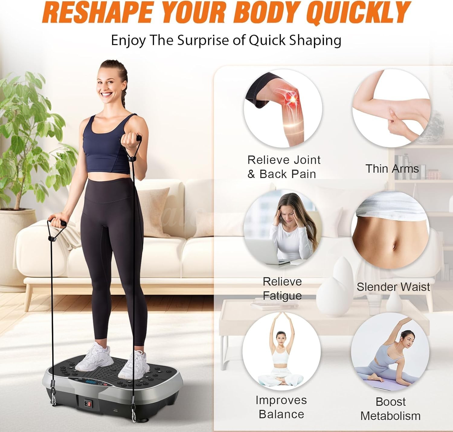 NEW Vibration Plate Exercise Machine Vibrate Platform Whole Body Workout Fitness