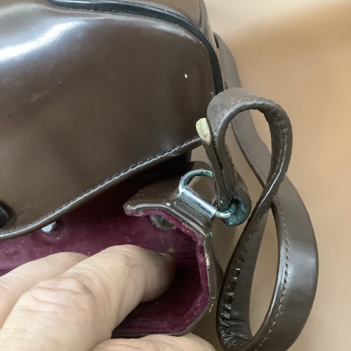 VTG Nikon Nippon Kogaku Camera Hard Brown Leather Case w/ Strap RARE! See pics - Picture 9 of 10