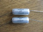 2  NOS Kondensatoren 100 nF  10%  Lange Drähte.