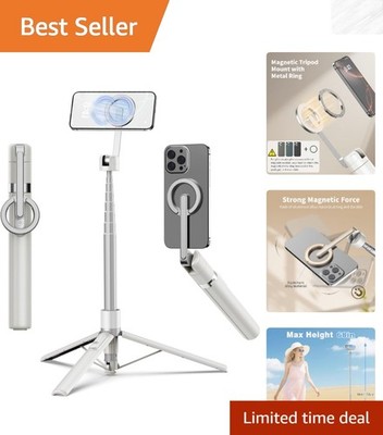 Aluminum 68-Inch Adjustable Phone Tripod - Magnetic Holder for MagSafe Devices