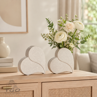 Gilde Skulptur Vase Herz Aus Keramik Creme Matt 14Cm-28332