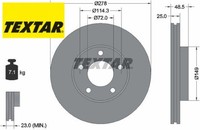 2X Bremsscheibe Textar 92130303 2 Bremsscheiben Vorderachse Vorne FüR Mazda