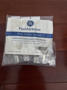 Feel At Home bed sheet straps New, White