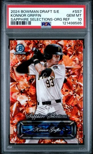 KONNOR GRIFFIN 2024 Bowman Draft Sapphire Selections Orange Refractor /25 PSA 10