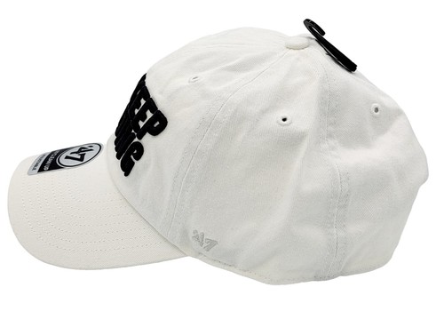 Gorra Carolina Panthers '47 Marca Keep Pounding Limpieza Blanca con Correa NUEVA - Imagen 4 de 7