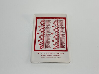 #ad NOS Starrett Precision Tools quot;BUY THE BEST quot; w Decimal Chart POCKET PROTECTOR $15.99