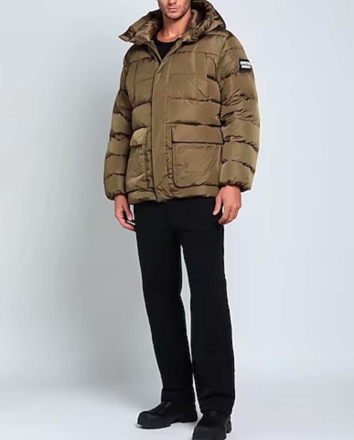 DUVETICA Bixio Down Jacket Puffer Men’s Hooded Winter Coat Green Khaki Size XL
