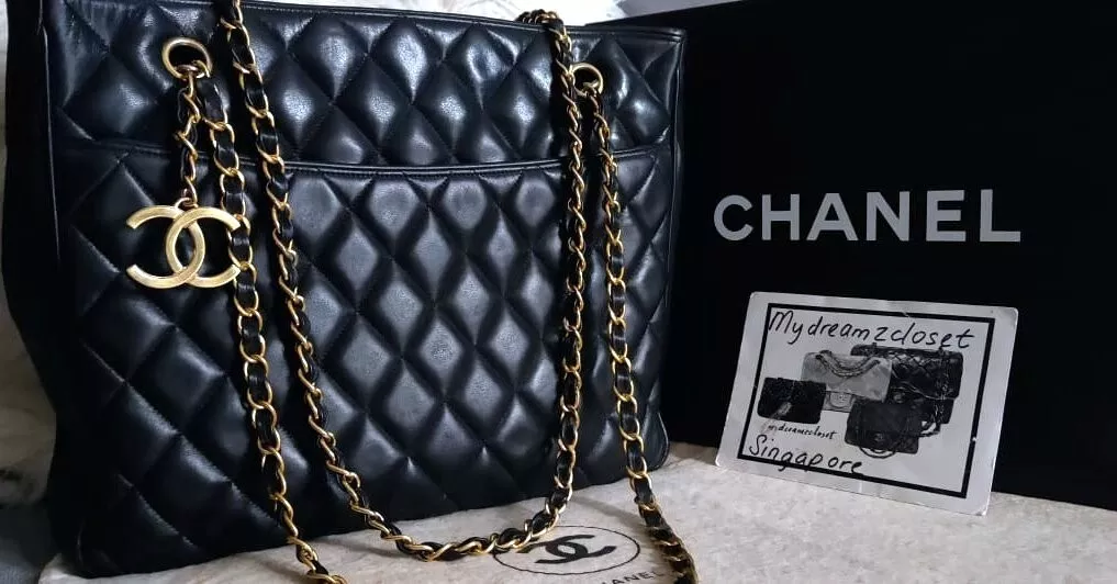 chanel black handle bag vintage