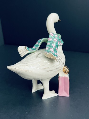 1- Lenox Holiday Shopper Goose Figurine 4.75” with COA In Original Box 🎁 Gift - Picture 5 of 7
