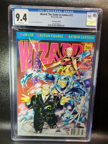 Wizard Magazine 12 CGC Graded (9.4-WP) NM Newsstand Jim Lee Wildcats Image 1992