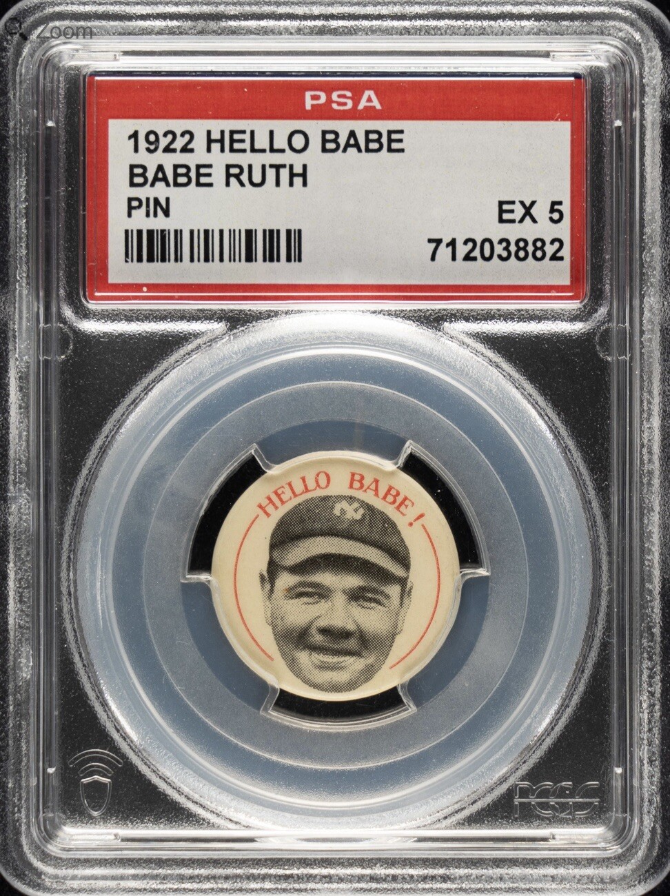 1922 Hello Babe Ruth Pin PSA 5 Yankees HOF LOW POP RARE! | eBay