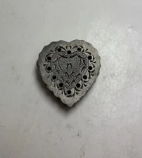 vtg Torino Pewter Heart Trinket box BOTTOM ONLY for 3 In 1 Set Pin Earrings