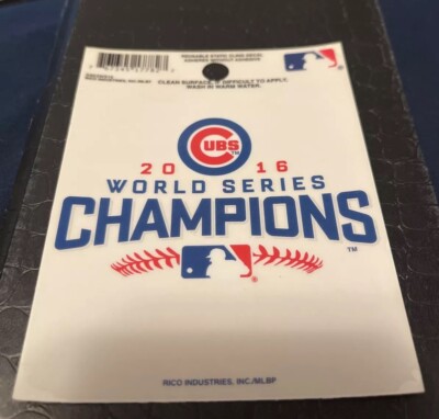 Chicago Cubs World Series 2016 Champs 3x4 Static Cling Reusable MLB LICENSED