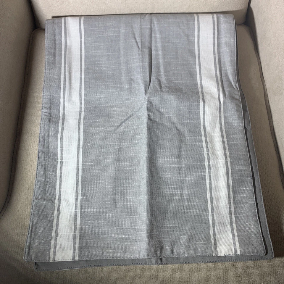 New Threshold Table Runner Gray White Stripe 100% Cotton 14x72” Farmhouse - Image 2 of 4