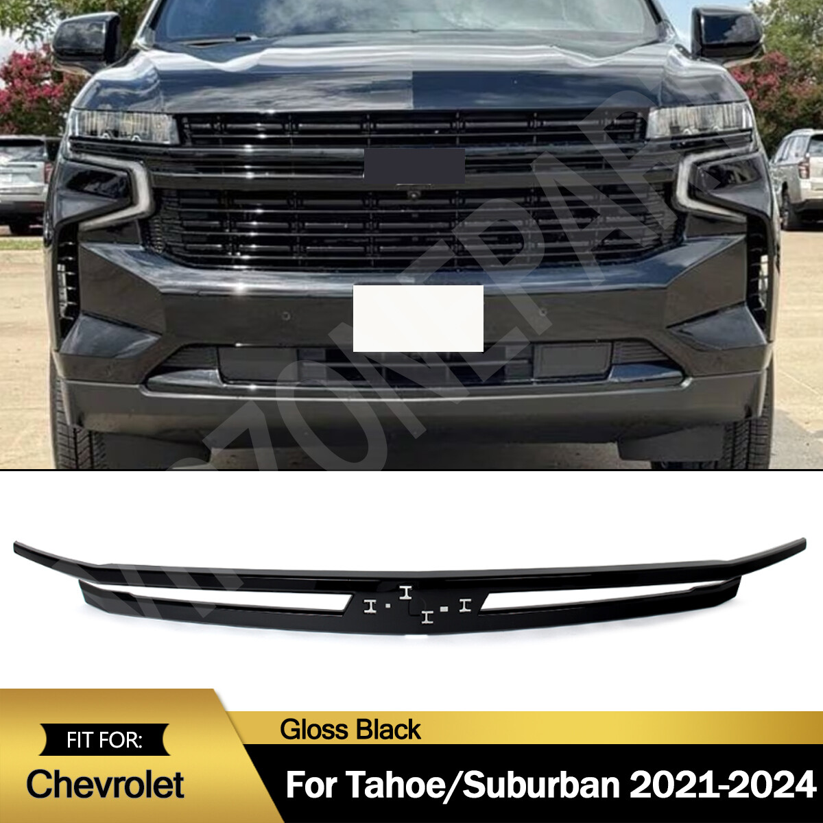 Front Bumper Foglight TrimMolding for Chevy Suburban Tahoe 15-20 Matt