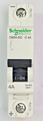 Disjoncteur C60H-DC 1P 4A Courbe C 250Vdc – Protection Circuit Courant Continu, Coupure 20 KA, Pour Applications DC - 10