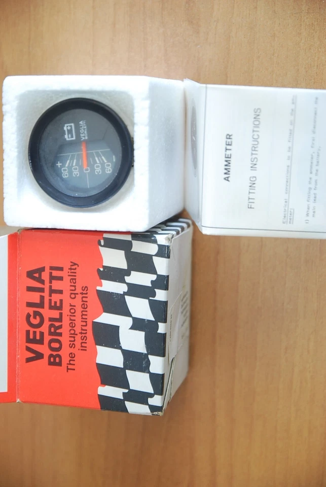 Nuevo de Lote Antiguo Veglia 60-0-60 amperímetro calibre Ferrari Alfa Romeo Fiat Lancia Foto 3 de 3