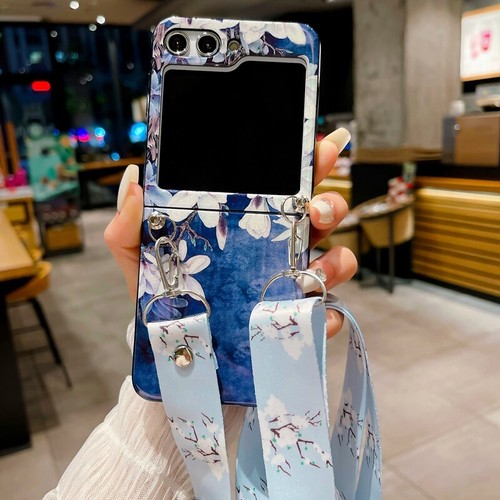 For Samsung Galaxy Z Flip 5/4/3 Luxury Carry Crossbody Shoulder Strap TPU Case - Picture 2 of 20