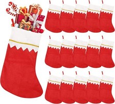 8pcs Red Felt Christmas Stockings 14 Inch Party Rustic Christmas Holidays USA