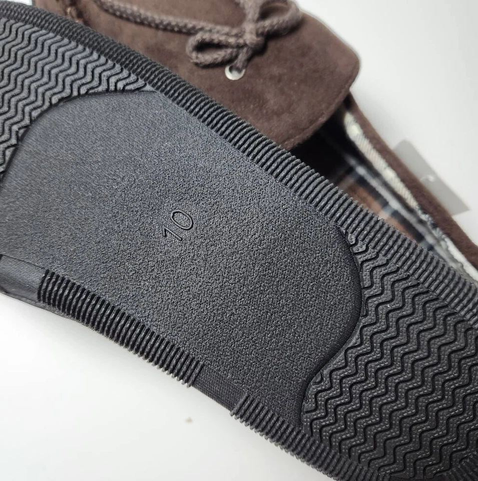 Zapatillas mocasín Oak & Rush para hombre talla 10 marrón forradas a cuadros interior exterior nuevas con etiquetas Foto 3 de 4