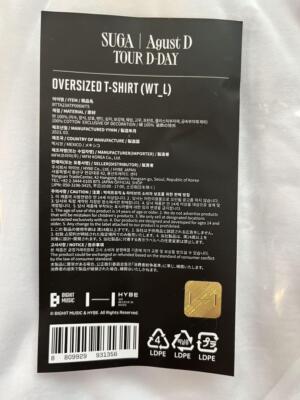 BTS SUGA Min Yoon-gi Agust D Tour D-Day Oversized T-Shirt US