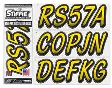 STIFFIE Whipline WL128-SS Sea-Doo Spark Registration Numbers Decals YELLOW CRUSH