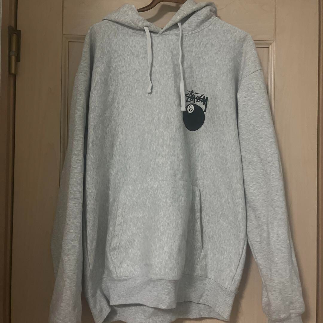 Stussy 8 Ball logo Hoodie color Gray size L Mens fashion tops Back