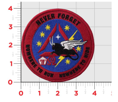 AIR FORCE 17TH ATTACK SQUADRON 9/11 TRIBUTE HOOK & LOOP EMBROIDERED PATCH