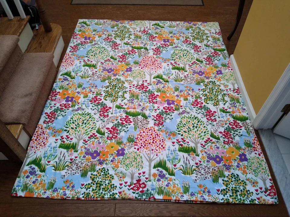 Juego de edredón Croscill Twin estándar falso rayas árboles florales Foto 2 de 4