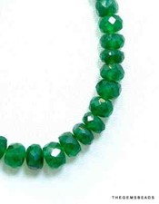 Natural Beryl Emerald Faceted 4mm Rondelle Beads, 31 Pcs Jewelry Making
