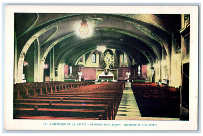 c1950's Interior of the Crypt L'oratoire Saint-Joseph Du Mont-Royal Postcard