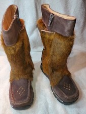 WOJCILEA CHILDREN/KIDS/GIRLS FUR BOOTS SIZE 19B SIDE ZIPPER MADE IN ITALY