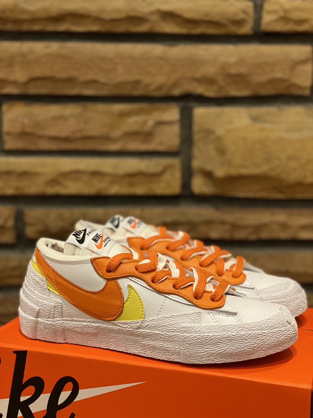 Sacai x Nike blazer arancione basso magma taglia 4 5