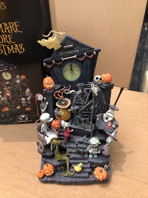 Rare Disney Tim Burton The Nightmare Before Christmas Mantle Clock