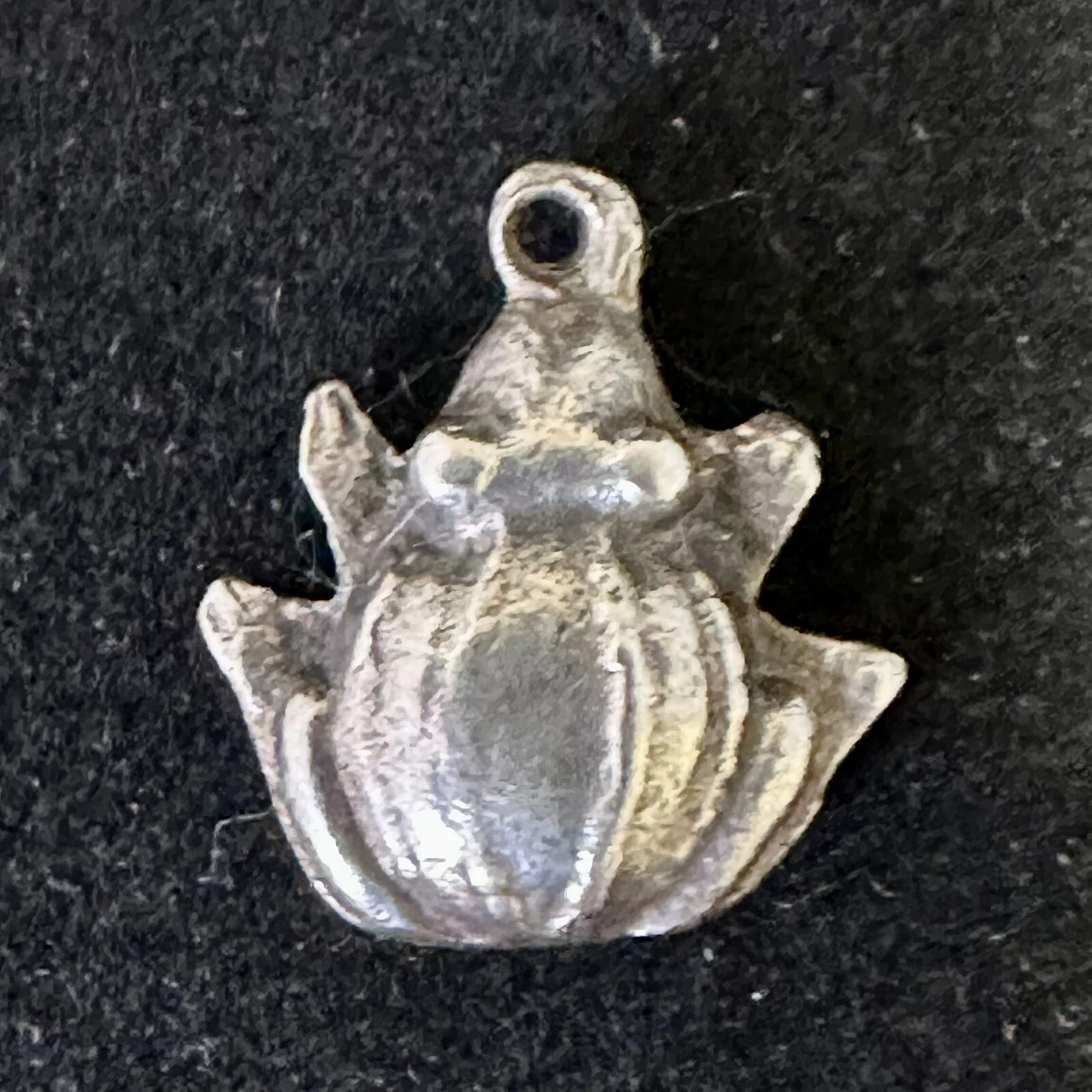Tiny Frog Small Pendant Charm 1/2 Inch Cast Sterling Silver Coqui