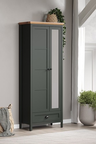 Garderobenschrank Hochschrank Garderobenmöbel Tannengrün Eiche Landhausstil - Bild 6 von 9