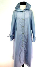 Dayne Taylor Vtg 60s Nylon Hooded Rain Jacket Coat Sky Blue Japan Women's M Euc*
