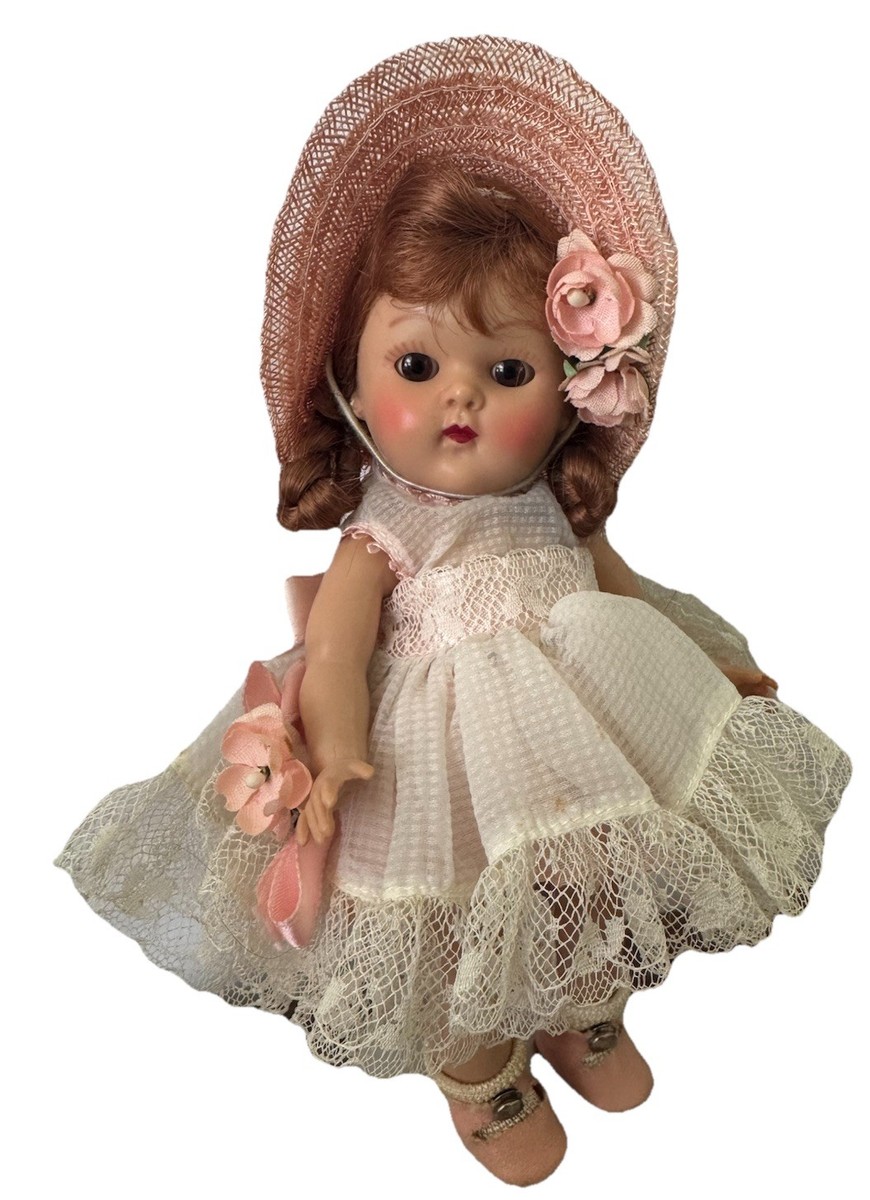 Vintage 1953 Vogue Ginny Doll Tagged Costume #74 Party Dress Straw