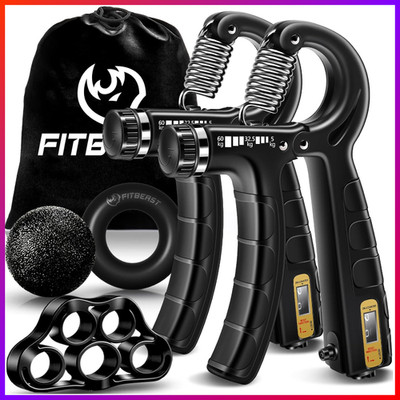 Handtrainer Set 5 Teile mit Widerstandshandgripper, Fingerstrecker, Grip Ball