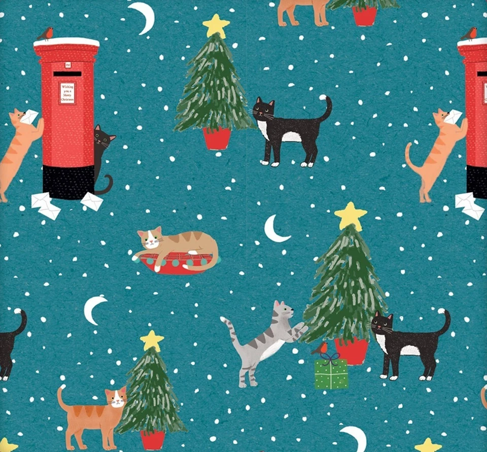 Cat Christmas Wrap & Tags - Posting Time - Sale For Our Animal Charity - Image 2 of 3