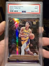 2022 Panini Photogenic Max Christie #154 Gold Rookie Card PSA 9