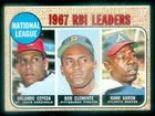 1968 TOPPS #3 NL RBI LEADERS CLEMENTE/AARON EXMT