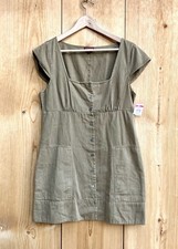Staud NWT Khaki Julia Minidress In Rosemary Sz 12