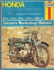 HONDA CB175,CD175,CB200,CB125,CB160 TWINS HAYNES WORKSHOP MANUAL 1964-1975